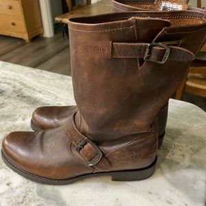 Brown Leather Frye Veronica Boots
